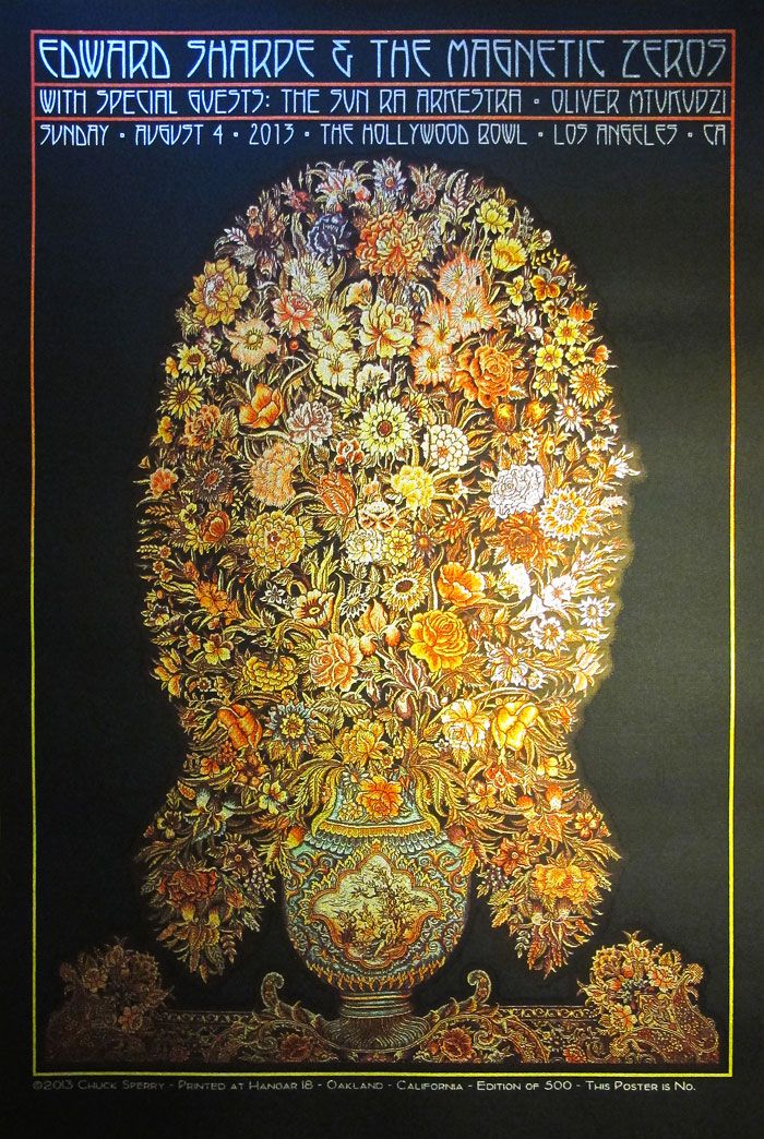 Editions d'art de CHUCK SPERRY a pour titre  EDWARD SHARPE / SUN RA HOLLYWOOD BOWL, REGULAR style figuratif dim : CHUCK SPERRYprix:300