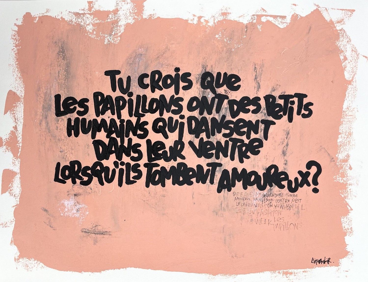 Dessin de L'OISEAU NOIR a pour titre  Les papillons style graphique dim : L'OISEAU NOIRprix:380