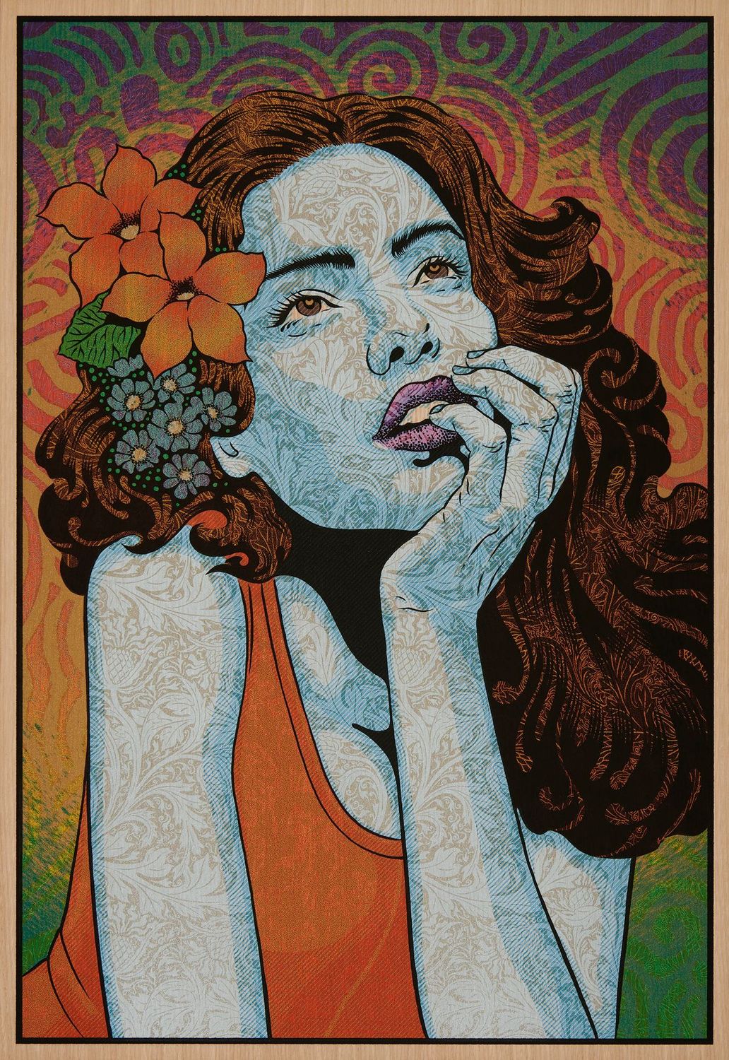 Editions d'art de CHUCK SPERRY a pour titre  DREAMER WOOD PANEL AP style expo chuck dim : CHUCK SPERRYprix:4250