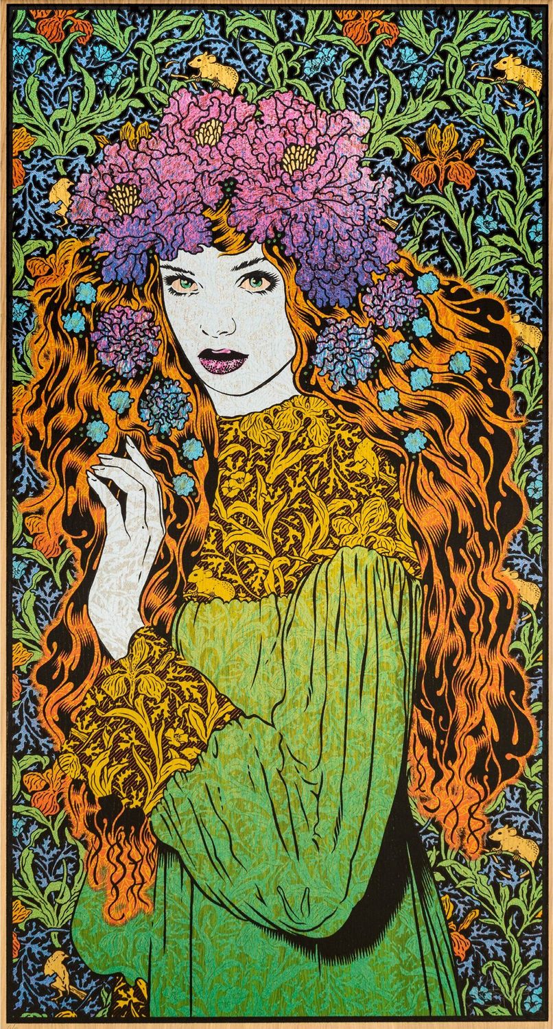 Editions d'art de CHUCK SPERRY a pour titre  KALLIGENEIA WOOD PANEL AP style expo chuck dim : CHUCK SPERRYprix:2500