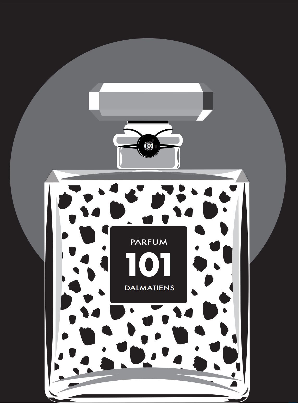Editions d'art de JMC a pour titre  PARFUM 101 Dalmatiens style figuratif, graphique dim : JMCprix:30