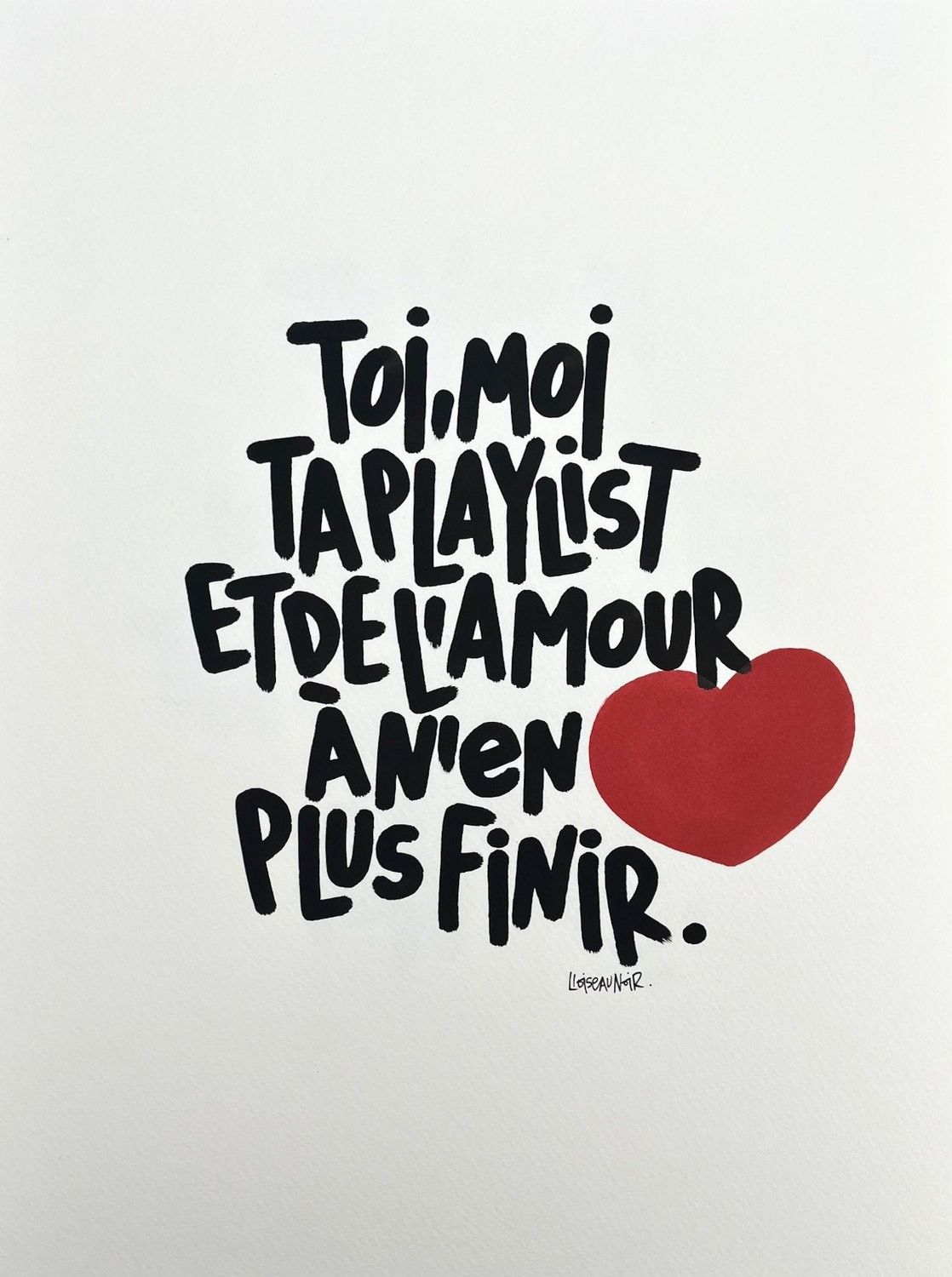Dessin de L'OISEAU NOIR a pour titre  Toi, moi... style graphique dim : L'OISEAU NOIRprix:160