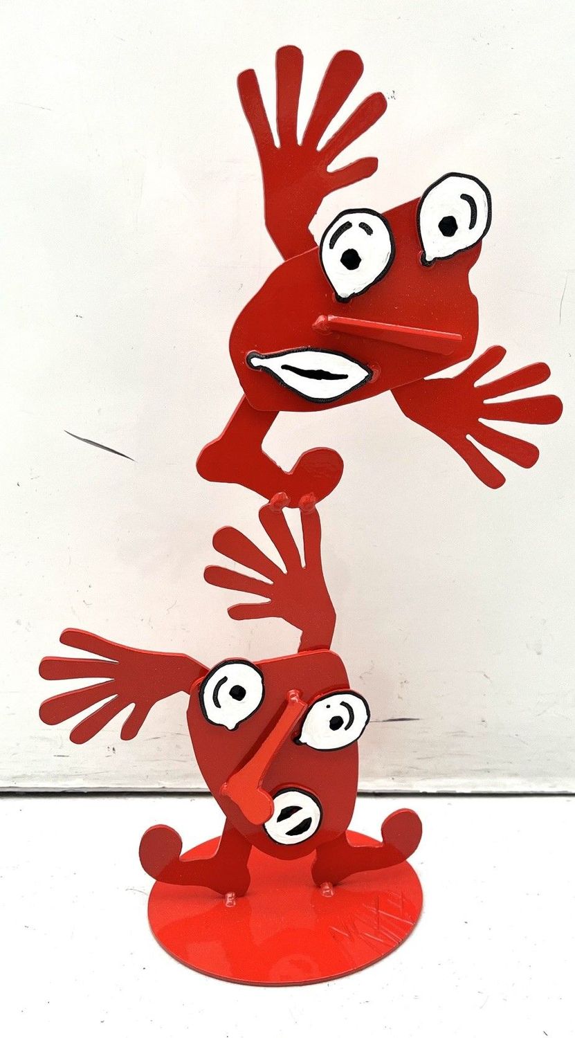 Sculpture de MICHADU a pour titre  Michadette 5 rouge style graphique dim : MICHADUprix:300