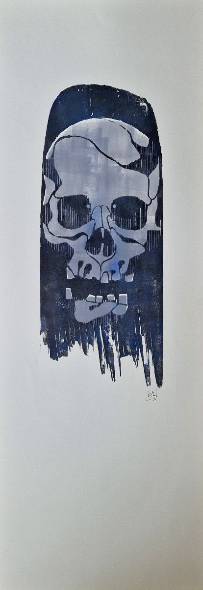 Editions d'art de OSRU a pour titre  SKATE/CRANE NOIR style figuratif dim : OSRUprix:70