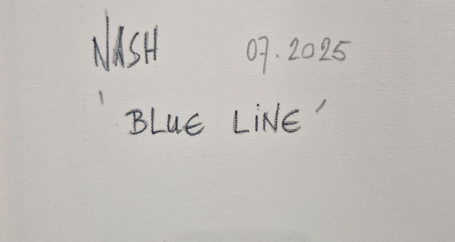 Tableau de NASH a pour titre  Blue Line style abstrait dim : NASHprix:600