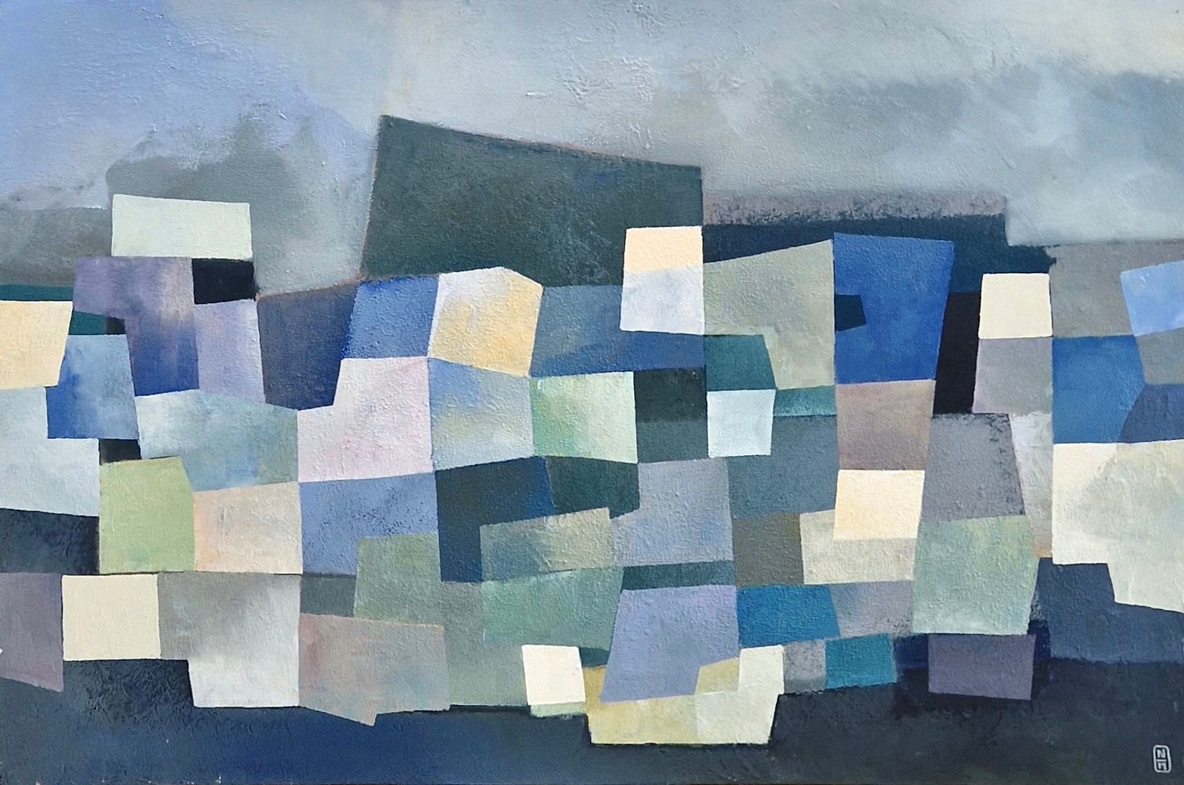 Tableau de N MAFFRE a pour titre  Blue Moon style abstrait dim : N MAFFREprix:1800
