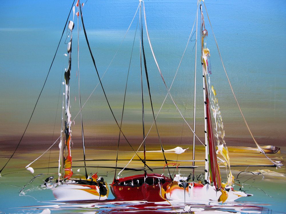 Tableau de F. BOUTET a pour titre  MARINE ABSTRAITE 2025 style abstrait dim : F. BOUTETprix:300