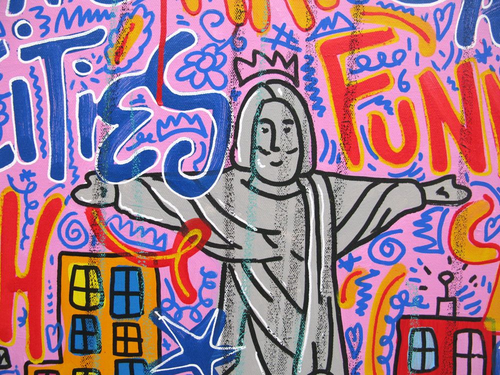Tableau de RICO SAB a pour titre  Funny stars style street pop art, street art dim : RICO SABprix:1200
