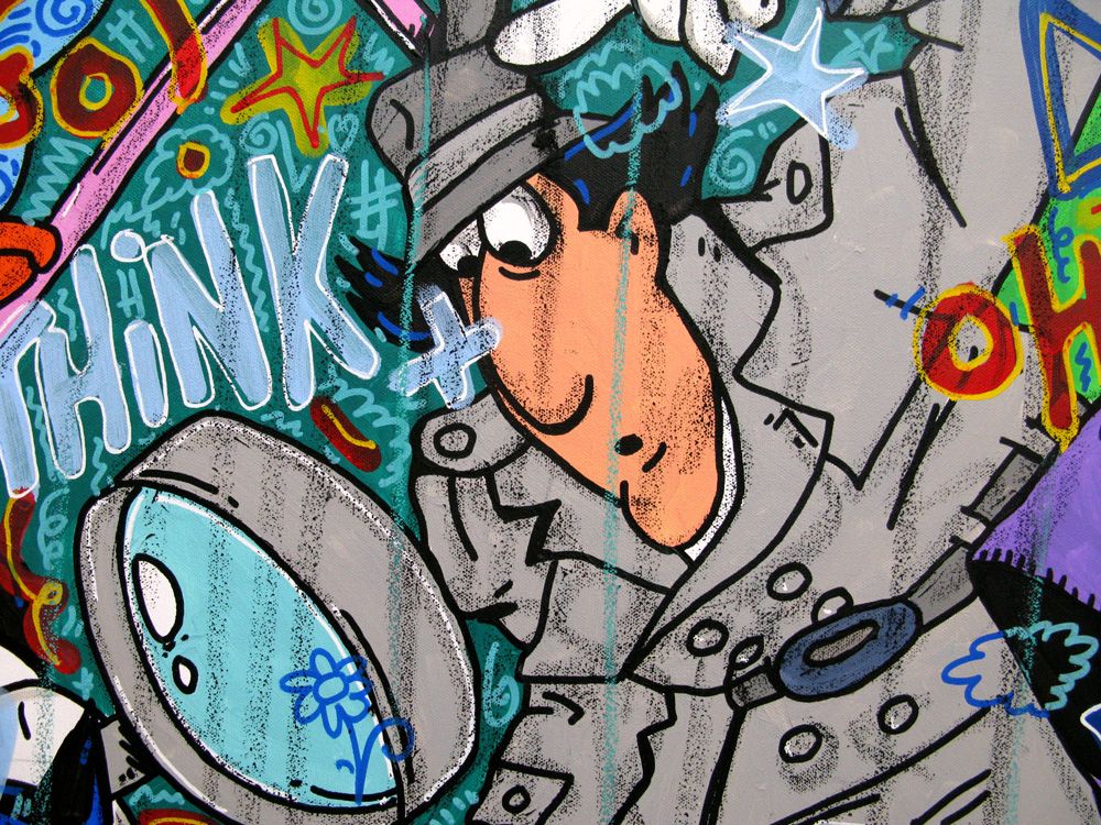 Tableau de RICO SAB a pour titre  Keep krazy be free style street pop art, street art dim : RICO SABprix:1650