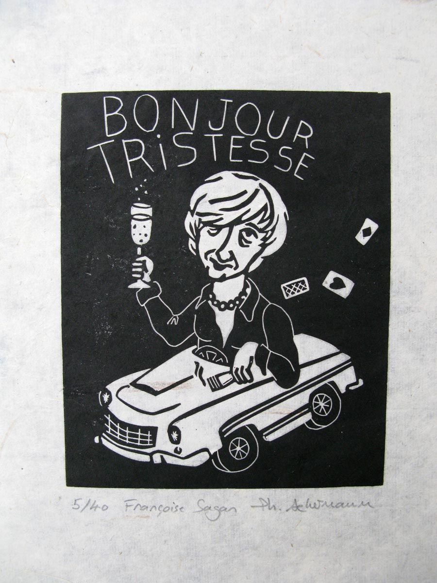 Editions d'art de PHILIPPE ACHERMANN a pour titre  Bonjour tristesse style graphique dim : PHILIPPE ACHERMANNprix:40