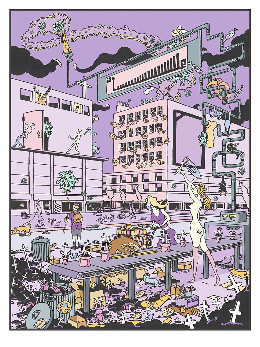 Editions d'art de Mark Temlett a pour titre  Machine infernale style graphique dim : Mark Temlettprix:100