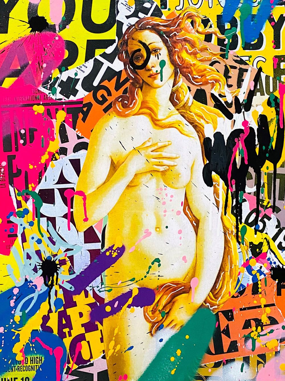 Editions d'art de RS ARTIST a pour titre  VENUS (JAUNE) style street pop art, street art dim : RS ARTISTprix:70