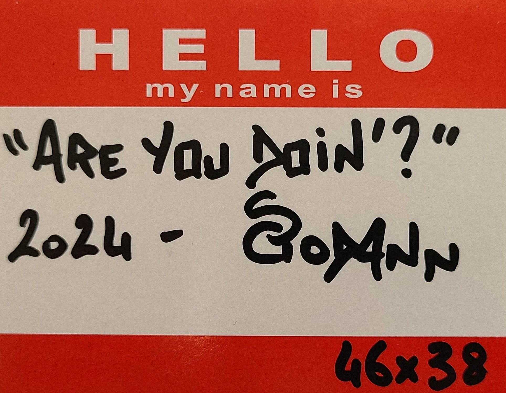 Tableau de Stephanie Godann a pour titre  Are you Doin'? style street art dim : Stephanie Godannprix:460