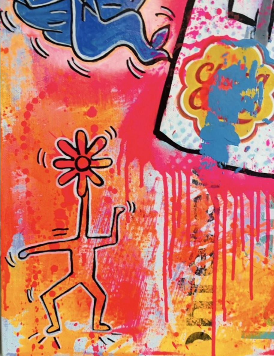 Tableau de SARA CHELOU a pour titre  Bat Girl style street pop art dim : SARA CHELOUprix:890