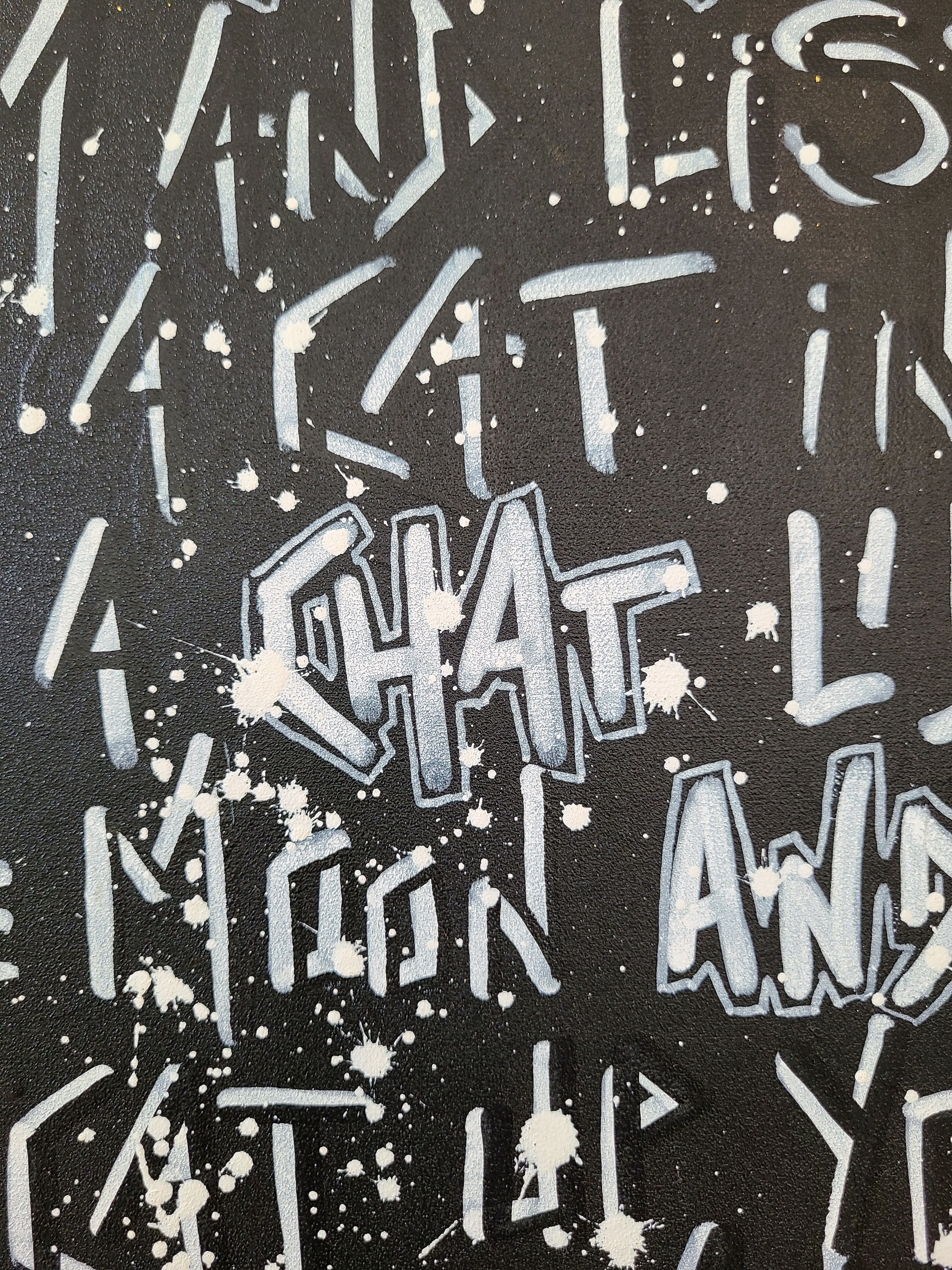 Tableau de Stephanie Godann a pour titre  The lone cat style street art dim : Stephanie Godannprix:1000