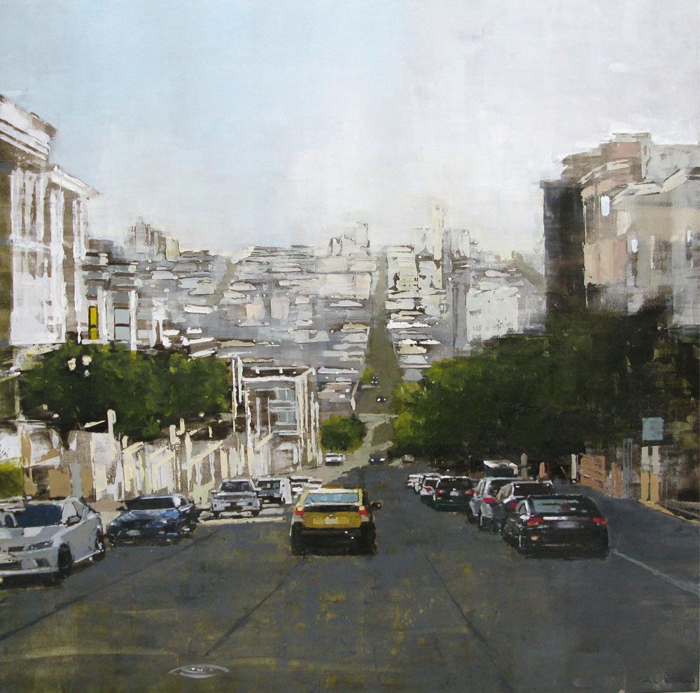 Tableau de ADRIEN FAVEAU a pour titre  CALIFORNIA style figuratif dim : ADRIEN FAVEAUprix:3200
