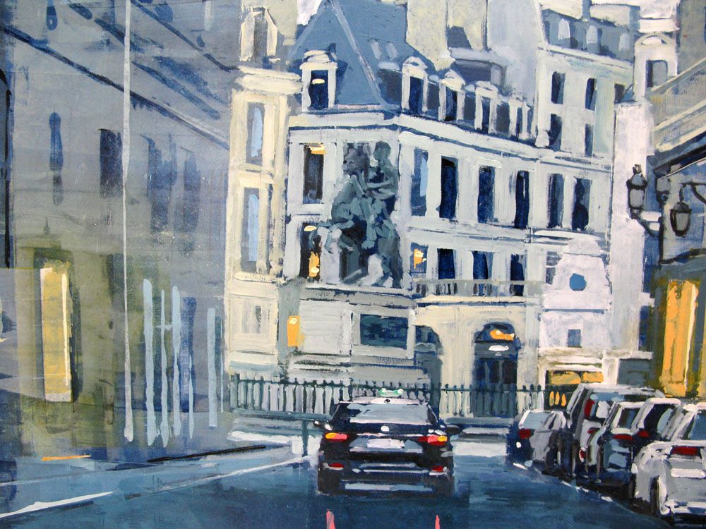 Tableau de ADRIEN FAVEAU a pour titre  PLACE DES VICTOIRES style figuratif dim : ADRIEN FAVEAUprix:1800