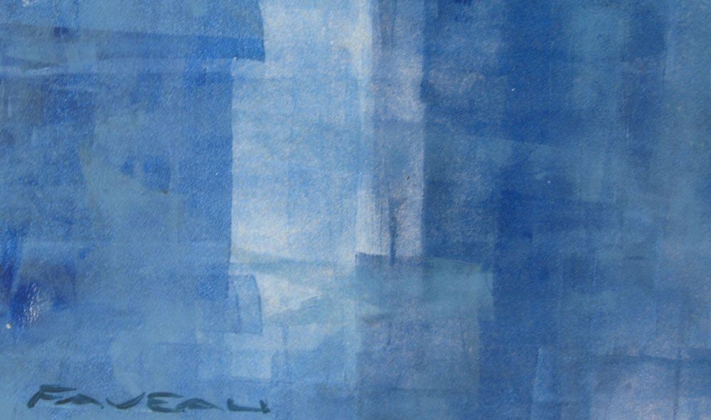 Tableau de ADRIEN FAVEAU a pour titre  57TH STREET SUNSET style figuratif dim : ADRIEN FAVEAUprix:2500