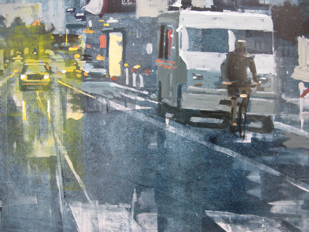 Tableau de ADRIEN FAVEAU a pour titre  SAN FRANCISCO FINANCIAL DISTRICT style figuratif dim : ADRIEN FAVEAUprix:5000