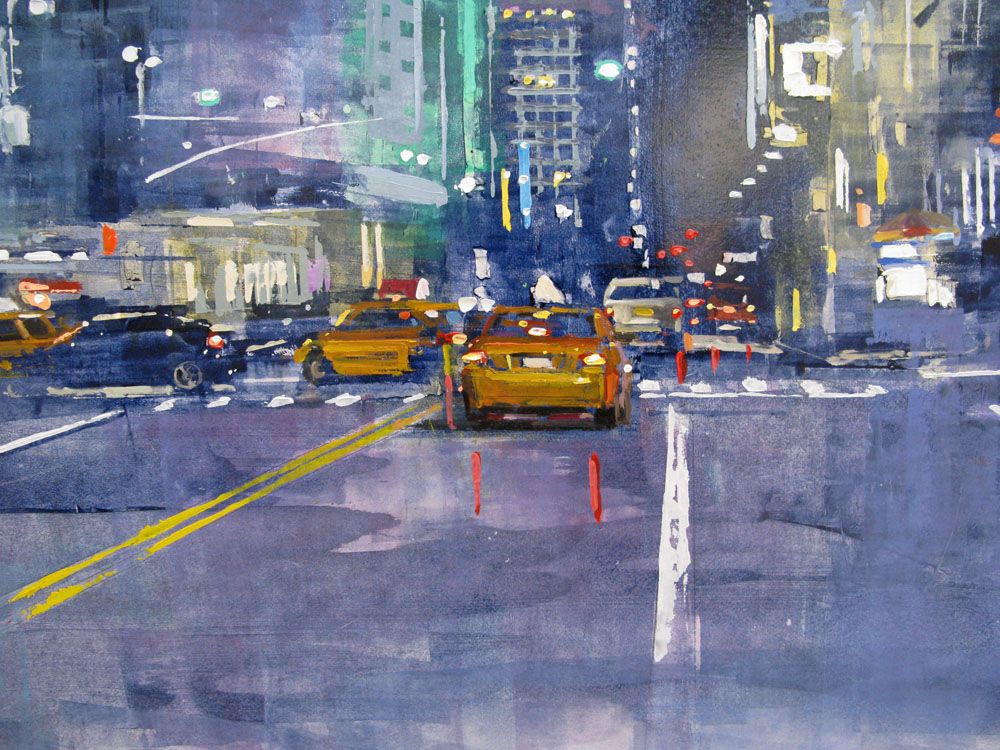 Tableau de ADRIEN FAVEAU a pour titre  34 TH STREET'S COLORS style figuratif dim : ADRIEN FAVEAUprix:2500