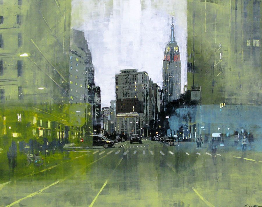 Tableau de ADRIEN FAVEAU a pour titre  EMPIRE STATE BUILDING style figuratif dim : ADRIEN FAVEAUprix:3800