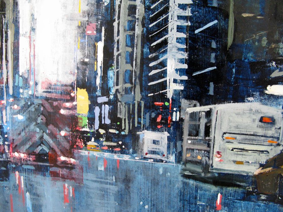 Tableau de ADRIEN FAVEAU a pour titre  FROM CENTRAL PARK TO TIME SQUARE style figuratif dim : ADRIEN FAVEAUprix:3200