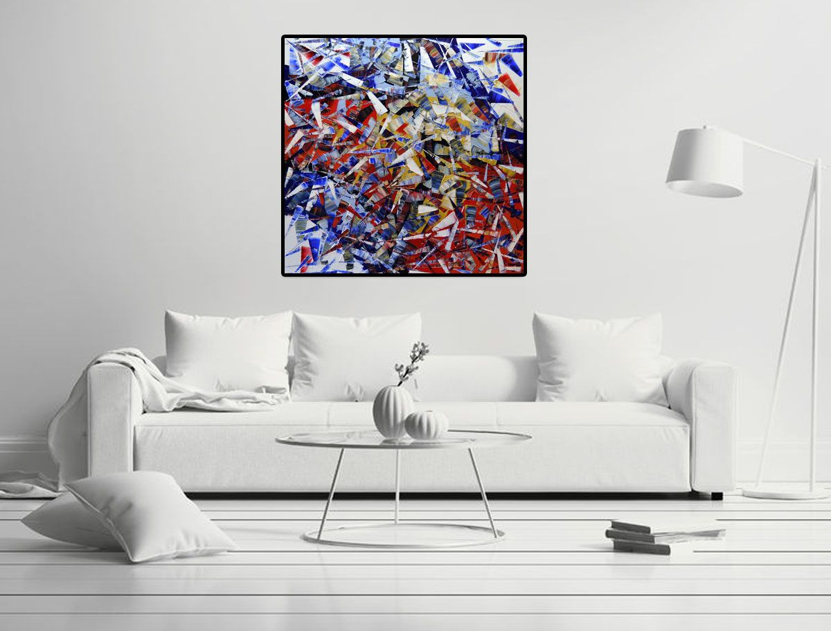 Tableau de ALAIN BECANNE a pour titre  PEINTURE 01-2021-07 style abstrait dim : ALAIN BECANNEprix:
