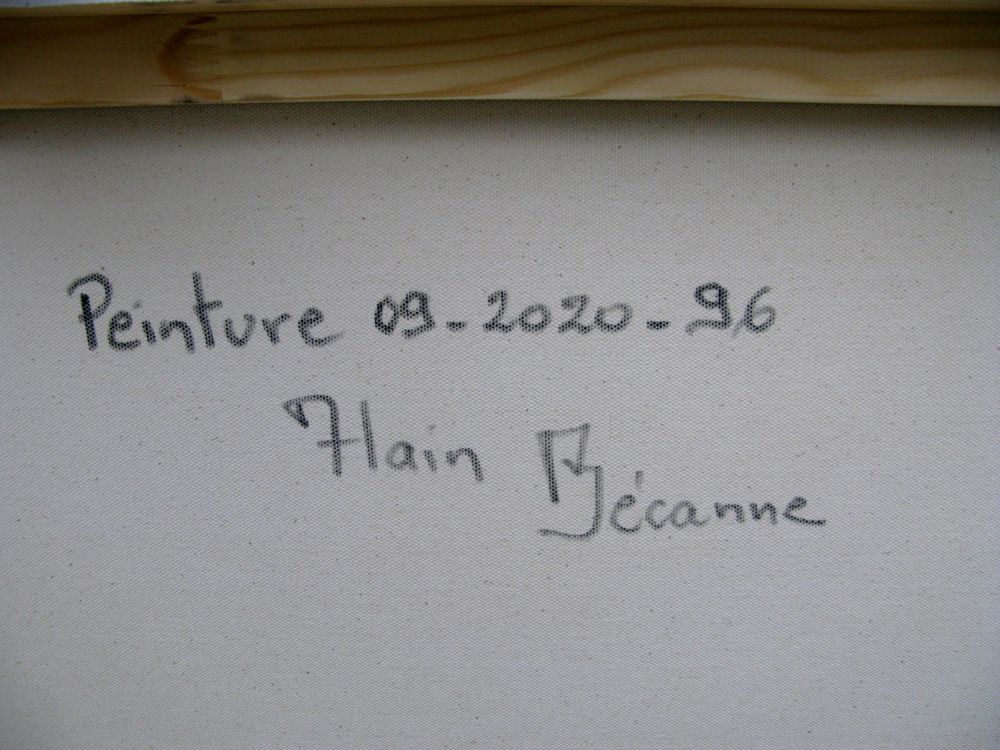 Tableau de ALAIN BECANNE a pour titre  PEINTURE 09-2020-96 style abstrait dim : ALAIN BECANNEprix:900