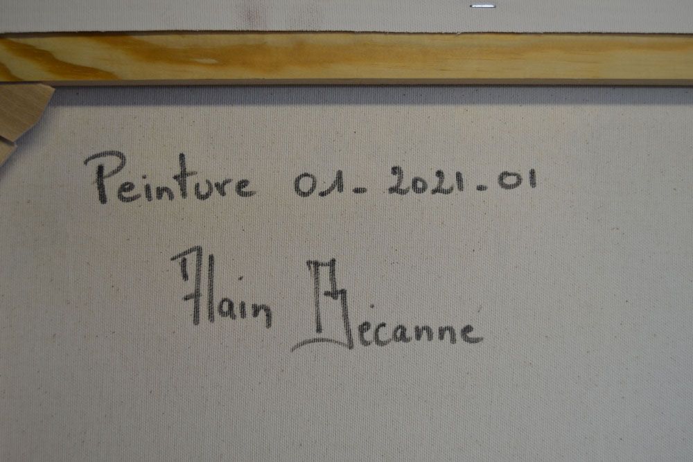 Tableau de ALAIN BECANNE a pour titre  PEINTURE 01-2021-01 style abstrait dim : ALAIN BECANNEprix:
