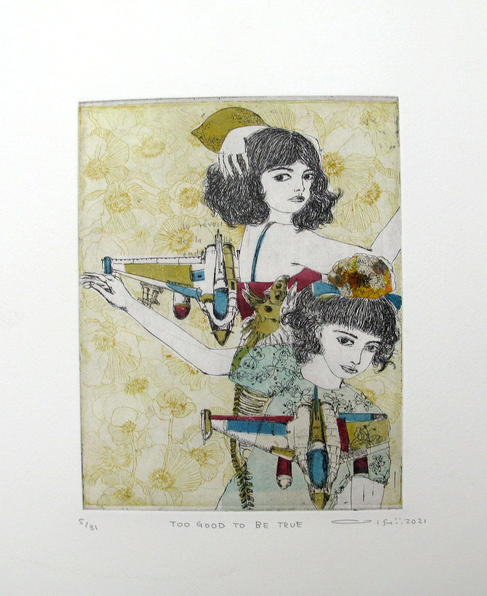 Dessin de ATSUKO ISHII a pour titre  TOO GOOD TO BE TRUE style figuratif dim : ATSUKO ISHIIprix:130