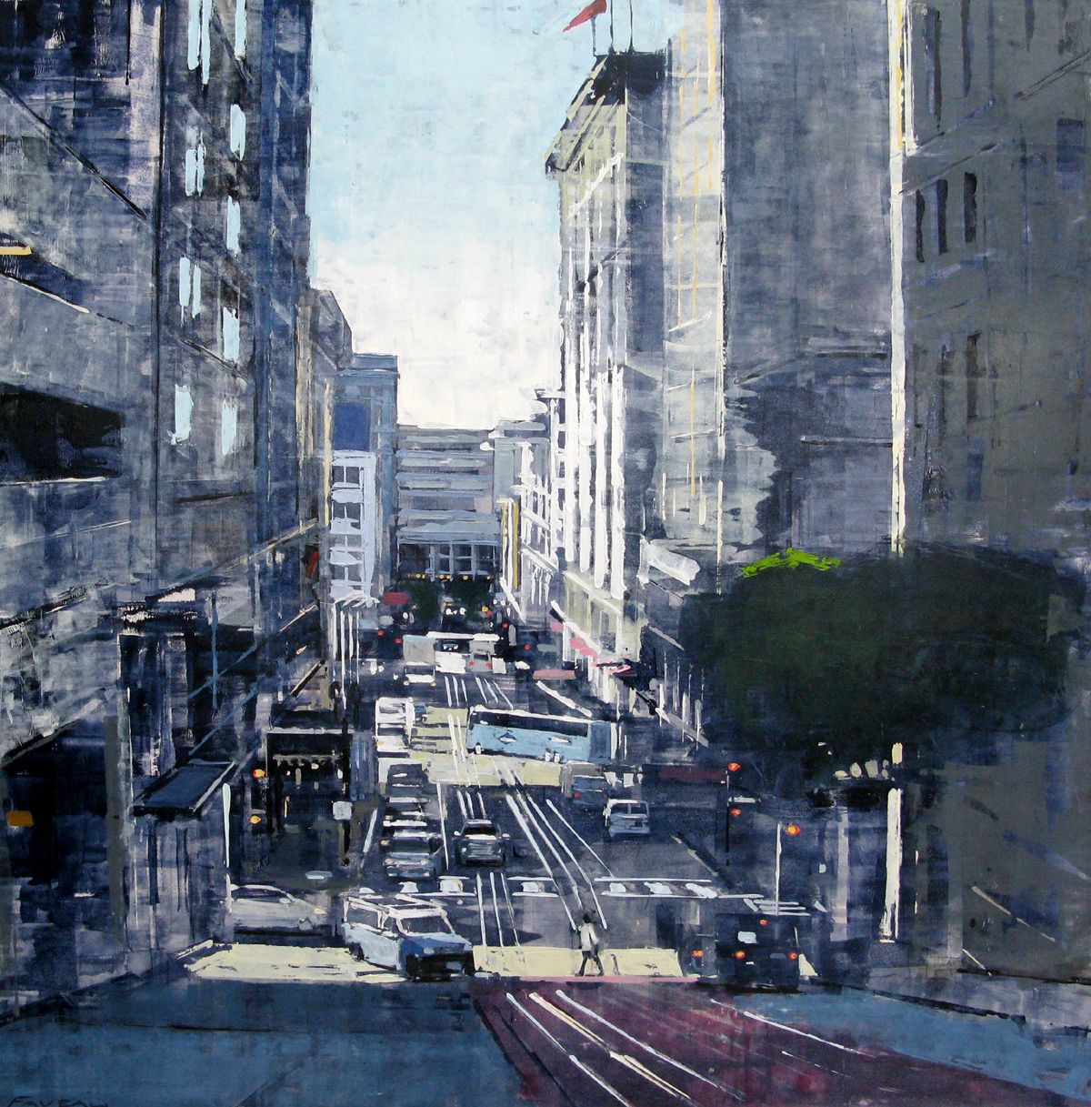 Tableau de ADRIEN FAVEAU a pour titre  SUNNY UNION SQUARE style figuratif dim : ADRIEN FAVEAUprix:1250