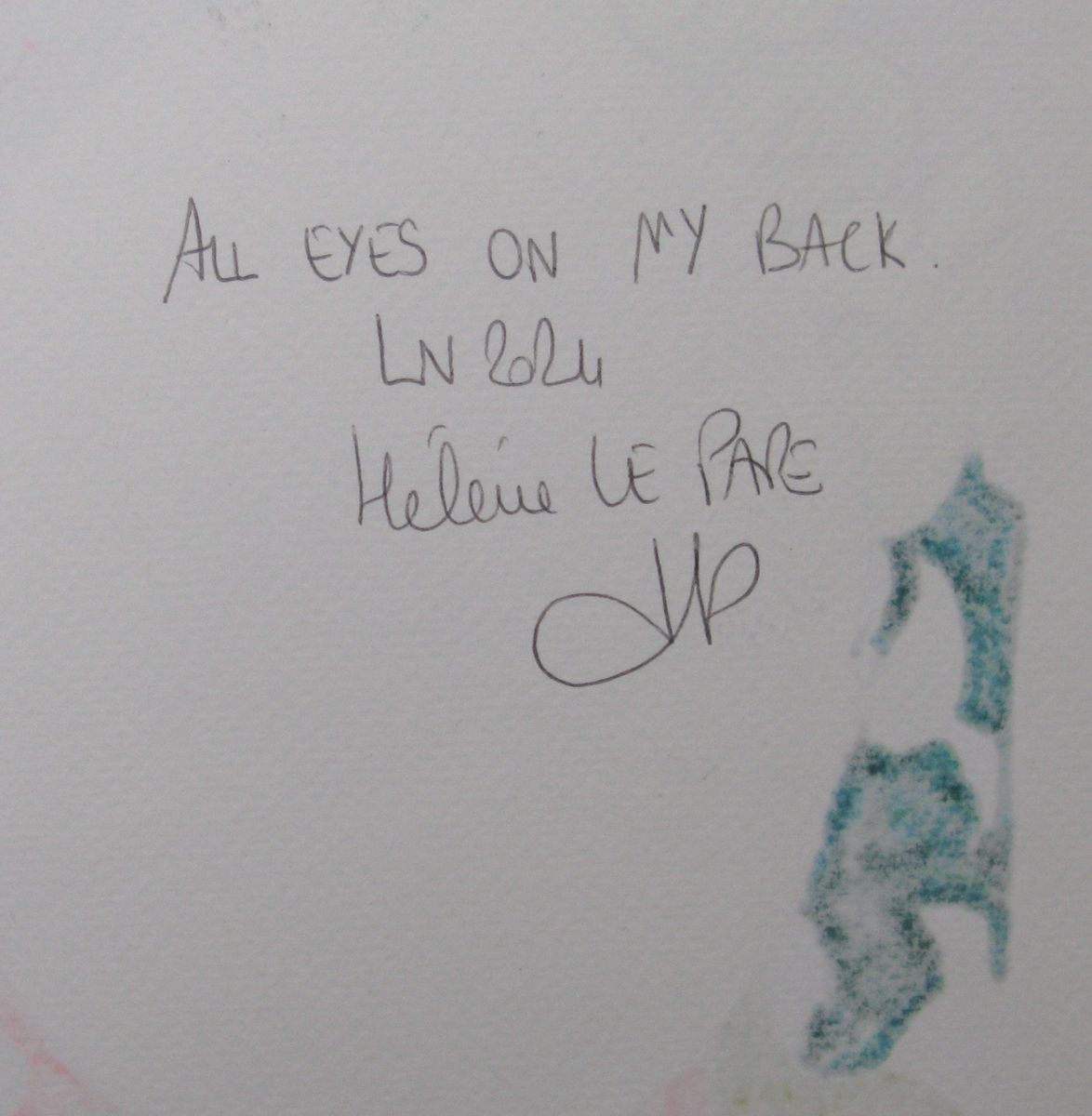 Dessin de LN LE PAPE a pour titre  All eyes on my back style graphique dim : LN LE PAPEprix:60