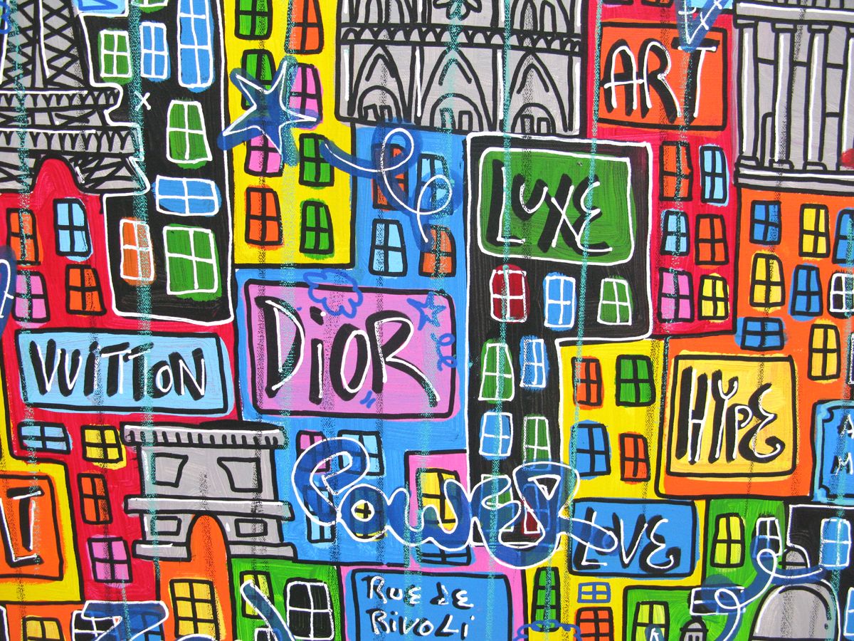 Tableau de RICO SAB a pour titre  Amazing Paris Yeah style street pop art, street art dim : RICO SABprix:750