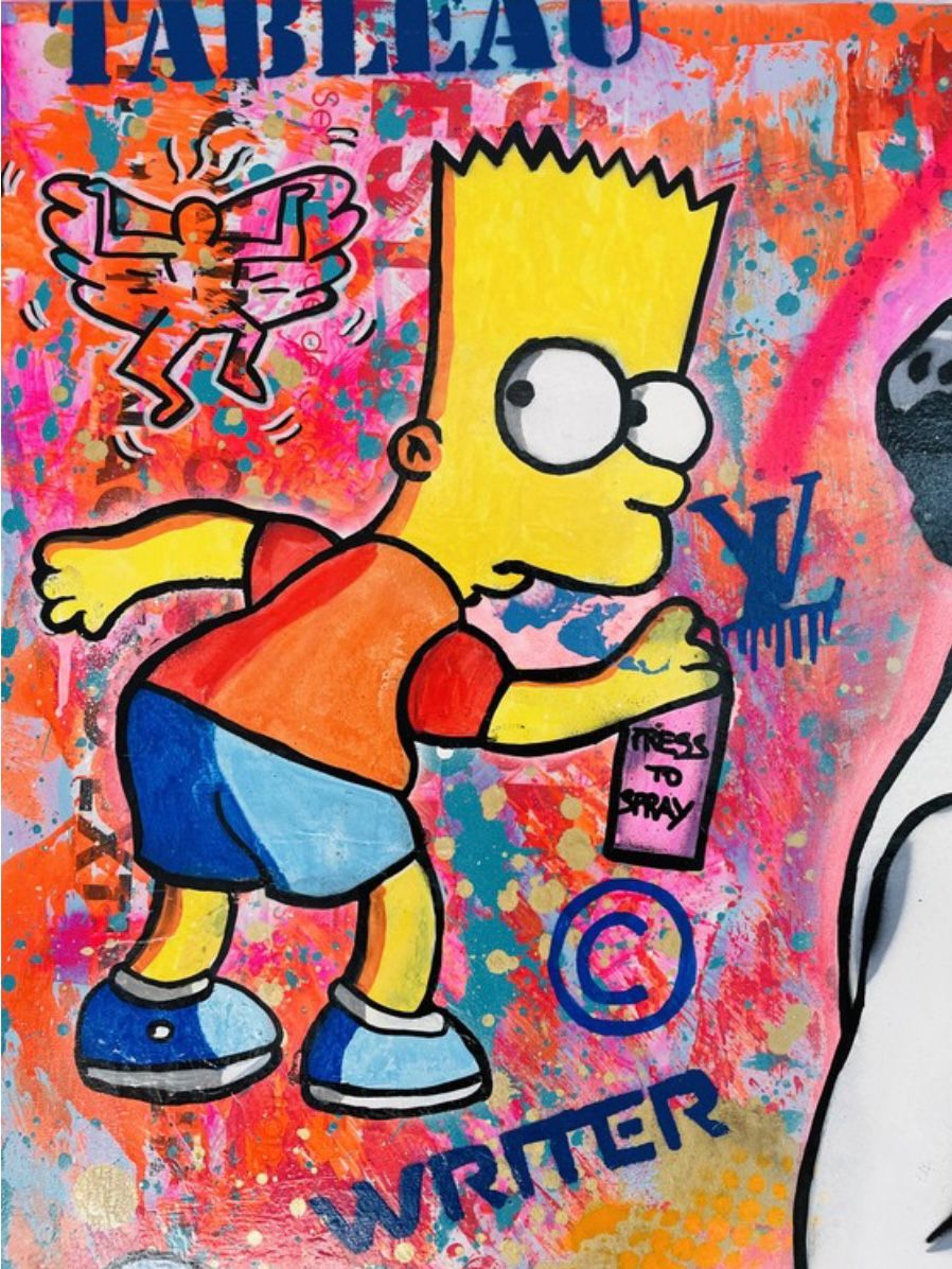 Tableau de SARA CHELOU a pour titre  Art is everywhere style street pop art, street art dim : SARA CHELOUprix:1300