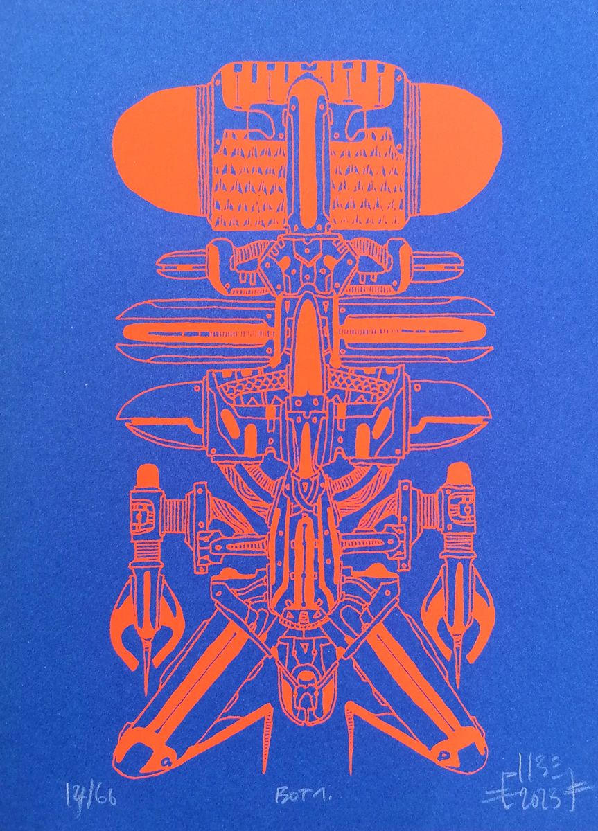 Editions d'art de JIBE a pour titre  BOT 1 style graphique dim : JIBEprix:40