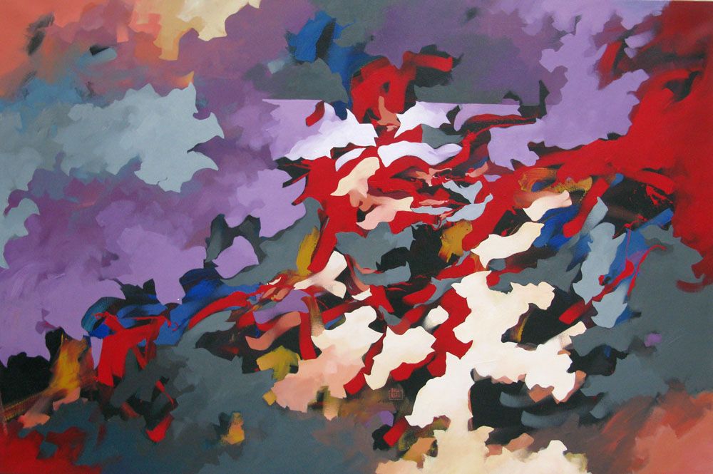 Tableau de BRUNEAU a pour titre  OT AKOSH style abstrait dim : BRUNEAUprix:1000