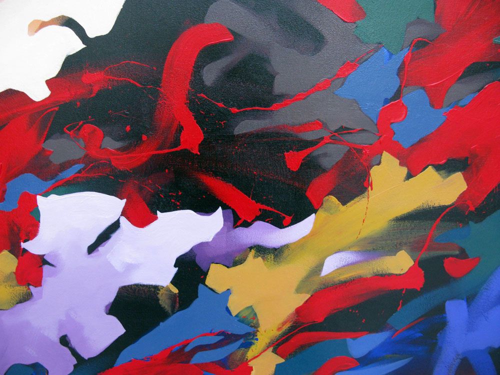 Tableau de BRUNEAU a pour titre  THE SCREAM OF THE BUTTERFLY style abstrait dim : BRUNEAUprix:1000