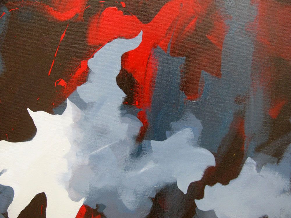 Tableau de BRUNEAU a pour titre  LA BESTE style abstrait dim : BRUNEAUprix: