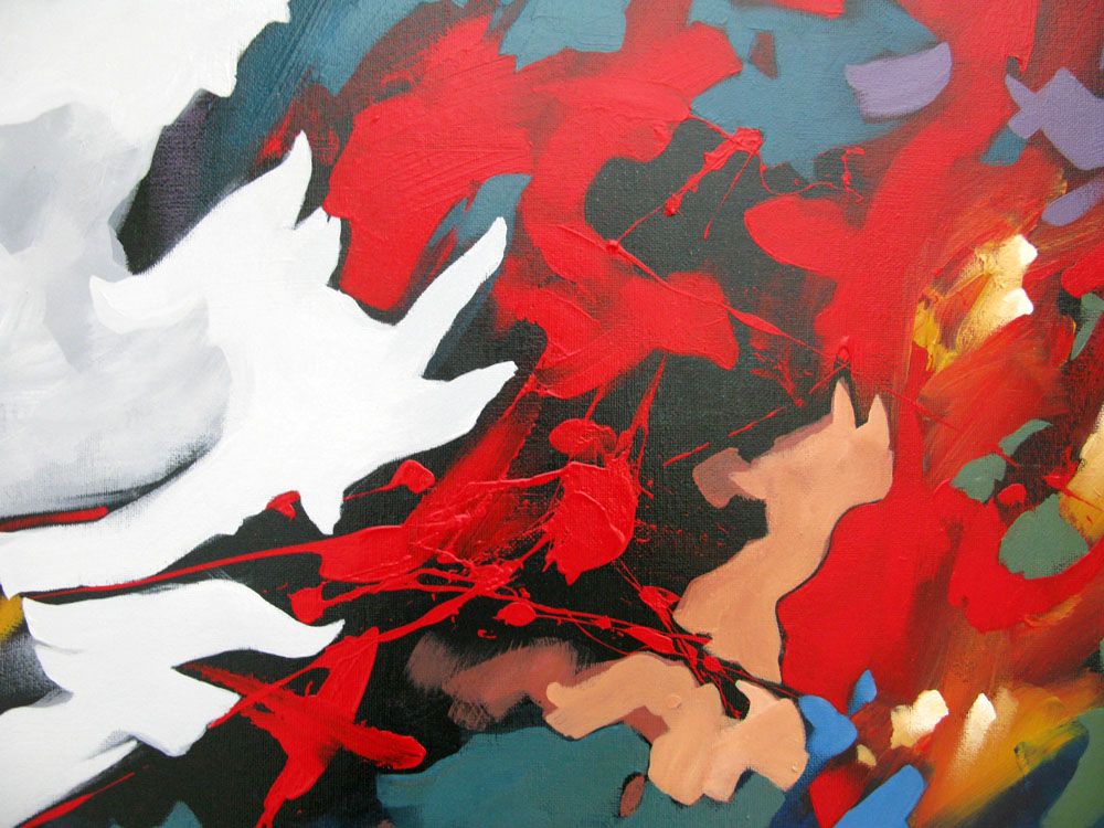 Tableau de BRUNEAU a pour titre  PEINTURE ABSTRAITE 81 style abstrait dim : BRUNEAUprix: