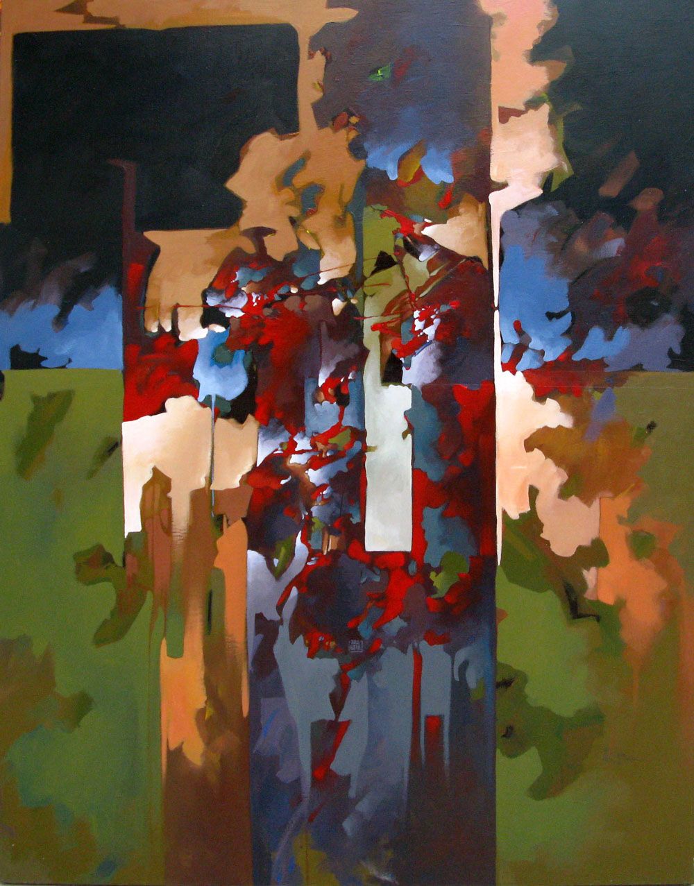 Tableau de BRUNEAU a pour titre  PEINTURE ABSTRAITE 23 style abstrait dim : BRUNEAUprix: