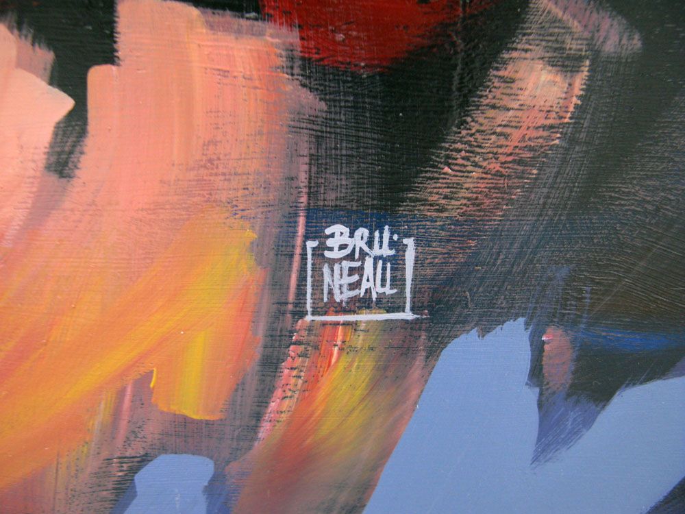 Tableau de BRUNEAU a pour titre  PEINTURE ABSTRAITE 55 style abstrait dim : BRUNEAUprix:1000