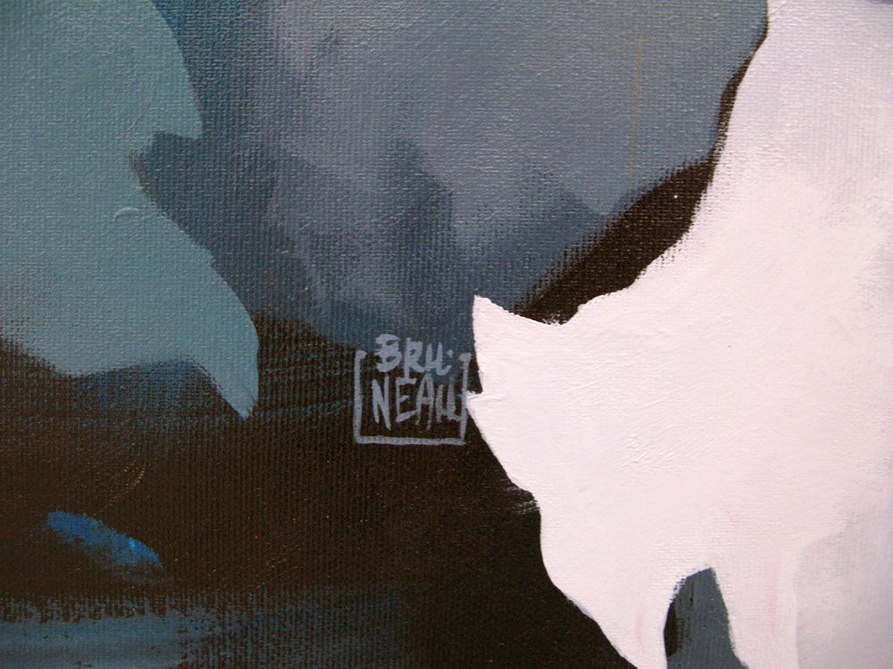 Tableau de BRUNEAU a pour titre  PEINTURE ABSTRAITE 88 style abstrait dim : BRUNEAUprix: