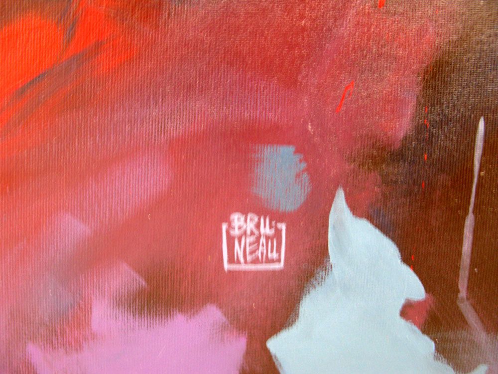 Tableau de BRUNEAU a pour titre  PEINTURE ABSTRAITE 89 style abstrait dim : BRUNEAUprix: