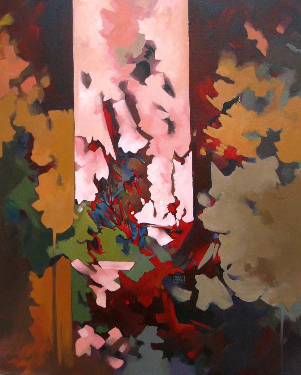 Tableau de BRUNEAU a pour titre  PEINTURE ABSTRAITE 3 style abstrait dim : BRUNEAUprix: