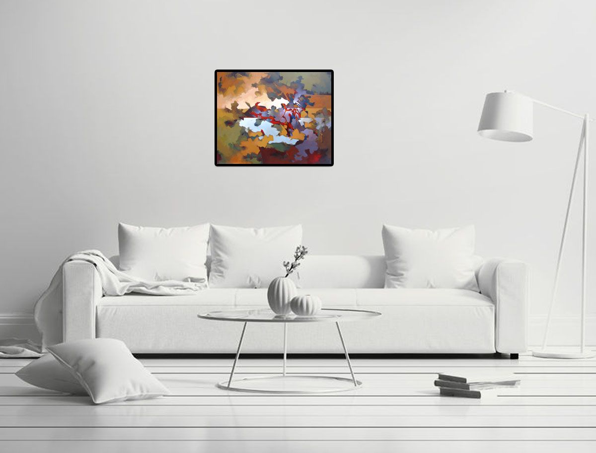Tableau de BRUNEAU a pour titre  PEINTURE ABSTRAITE 13 style abstrait dim : BRUNEAUprix: