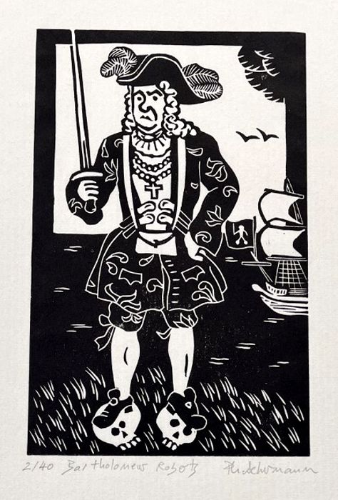 Editions d'art de PHILIPPE ACHERMANN a pour titre  BARTHOLOMEW ROBERTS GRAVURE style figuratif dim : PHILIPPE ACHERMANNprix:40