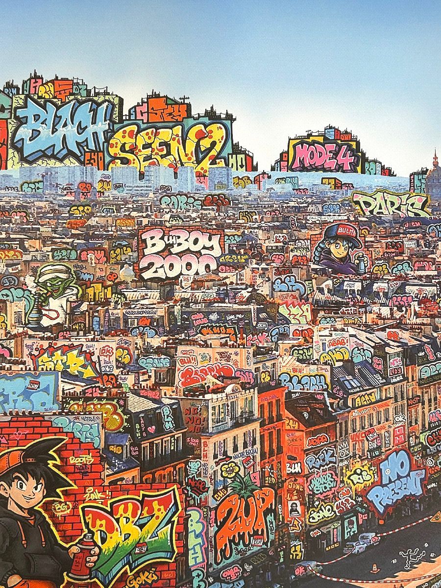 Editions d'art de BLACH a pour titre  PARIS DBZ style graffiti, street art dim : BLACHprix:220