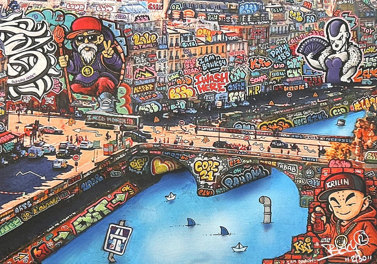 Editions d'art de BLACH a pour titre  PARIS DBZ style graffiti, street art dim : BLACHprix:220