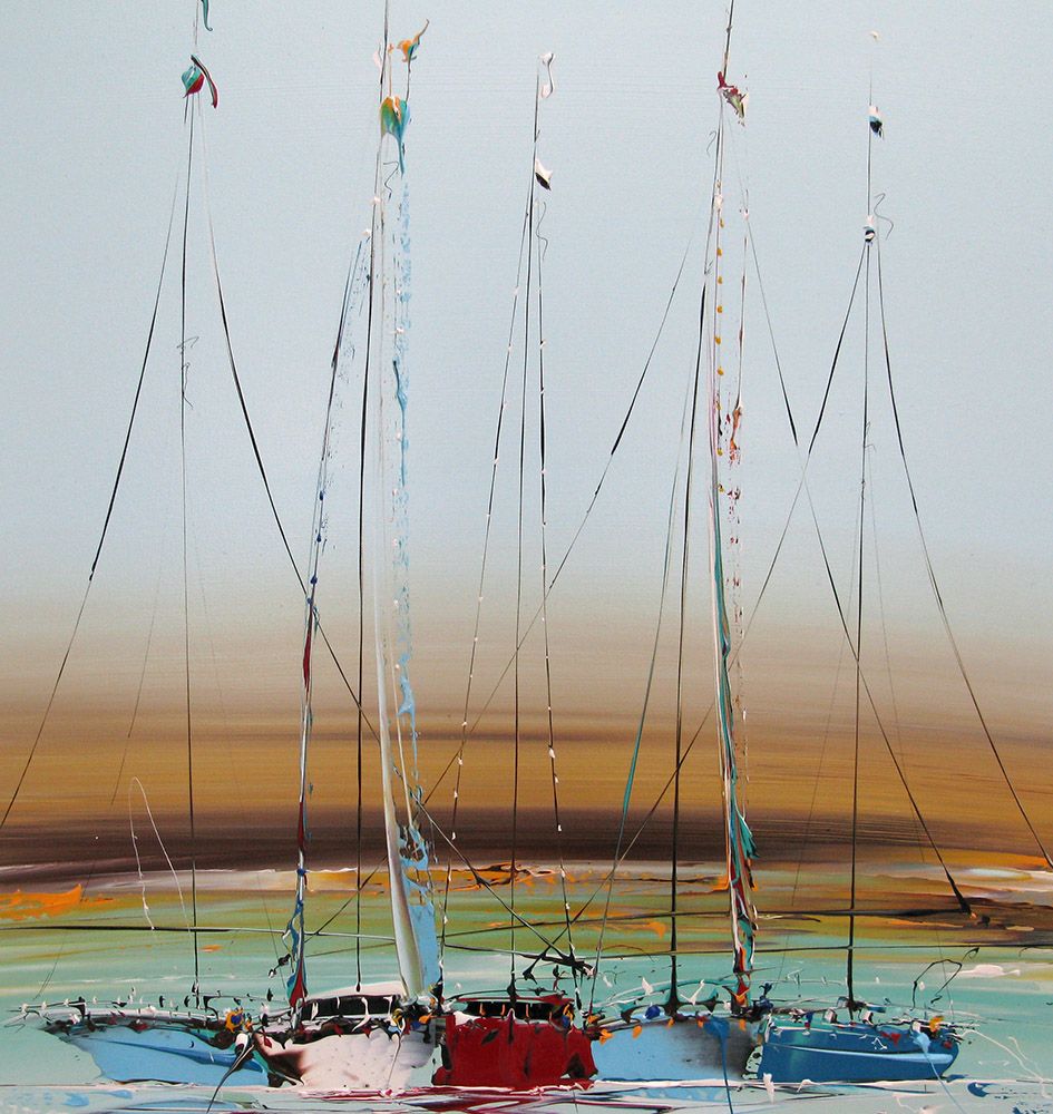 Tableau de F. BOUTET a pour titre  Marine abstraite 2025-03 style figuratif dim : F. BOUTETprix:800