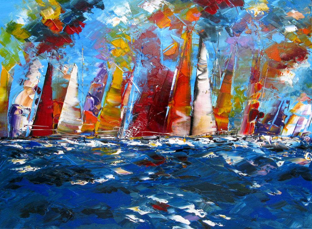 Tableau de F. BOUTET a pour titre  MARINE ABSTRAITE 2024-55 style abstrait dim : F. BOUTETprix:1100